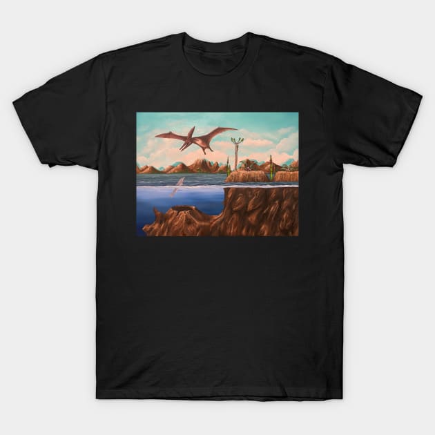 Pteranodon Pond T-Shirt by J&S mason